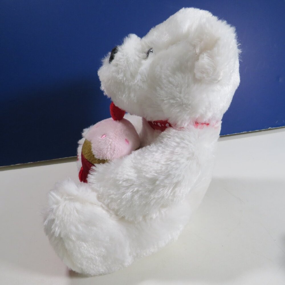 sweet heart White Bear with fabric cupcake valentines - Picture 13 of 13